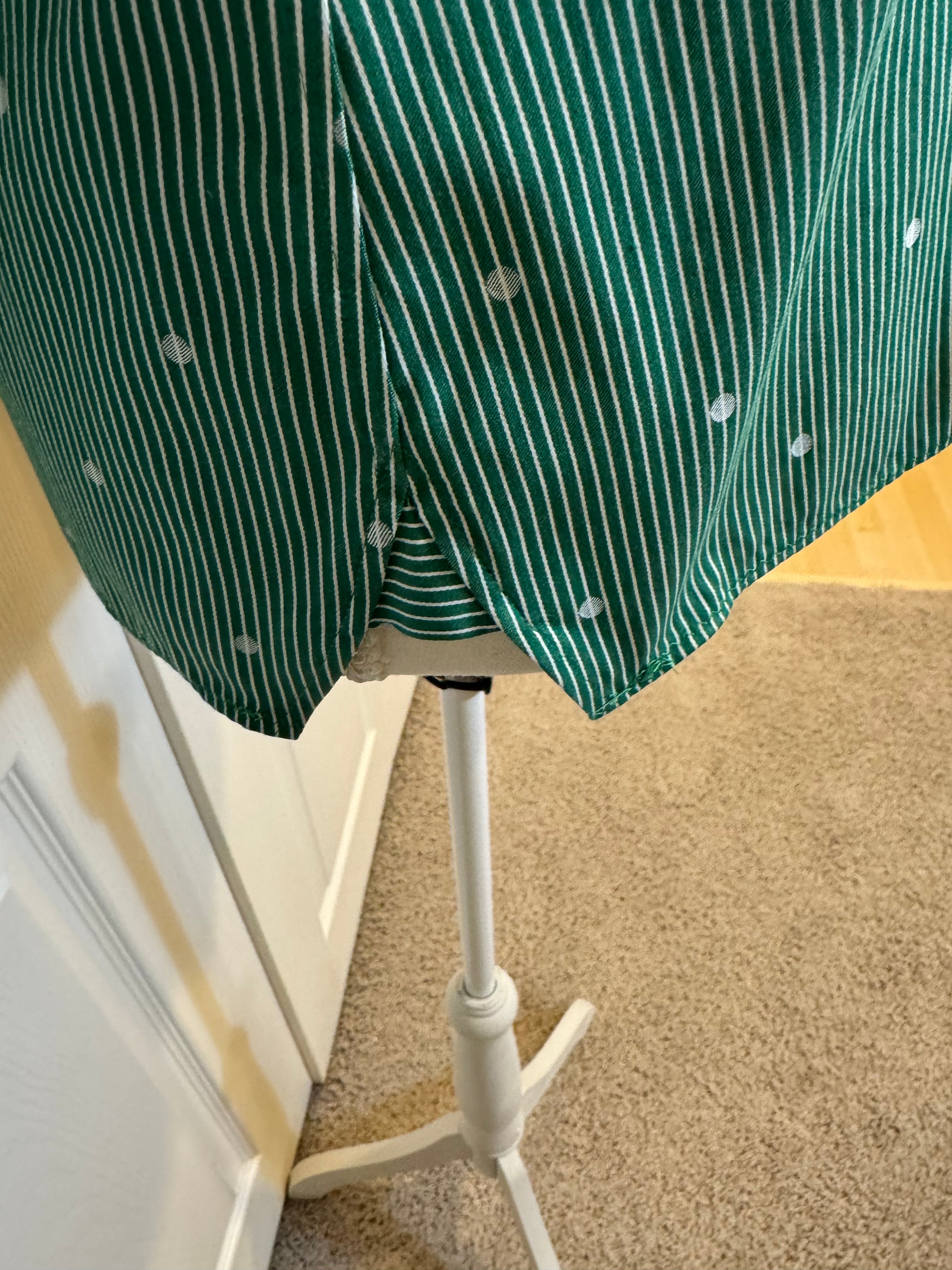 SOLD Sheila - Women's Upcycled Shirt - Chicos Green Striped size Medium/Large