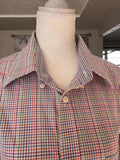 SOLD Everly - Viyella Upcycled Mens Ruffle Sleeve Shirt - Rainbow Plaid - size Medium