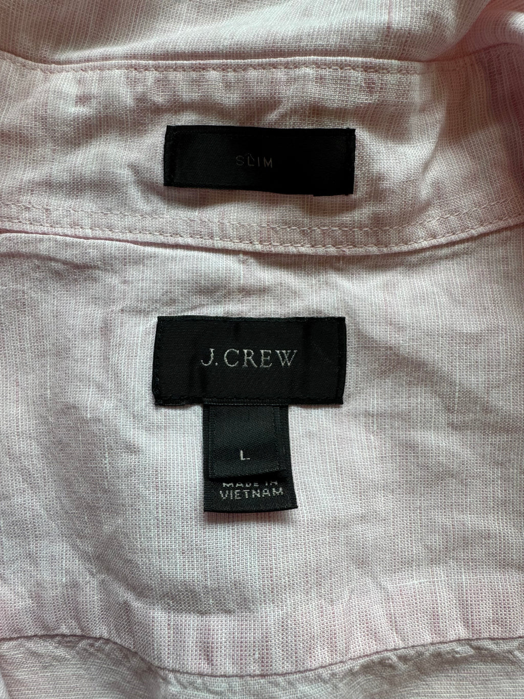 SOLD JCrew Pink Linen Shirt Mens Large