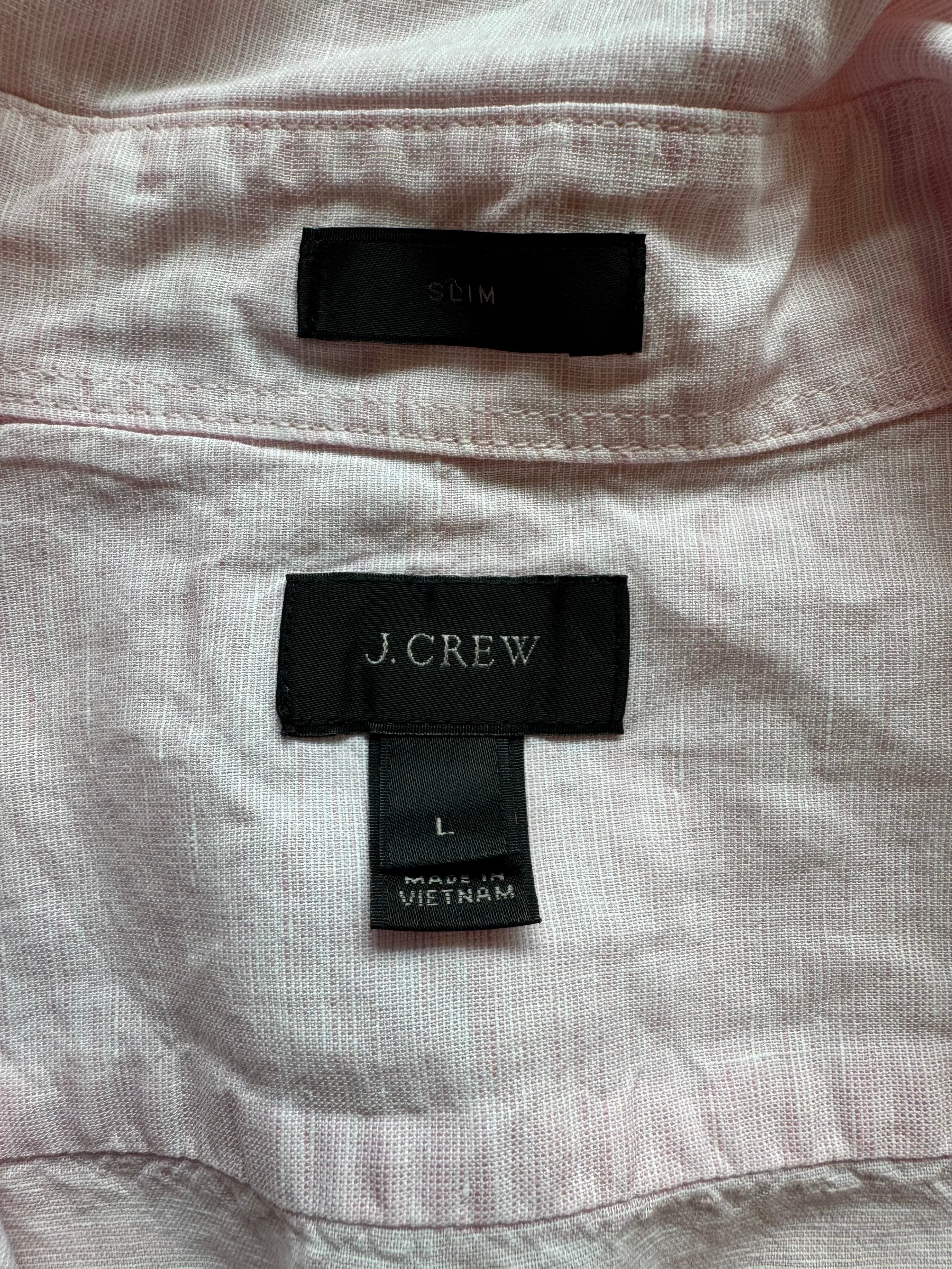 SOLD JCrew Pink Linen Shirt Mens Large
