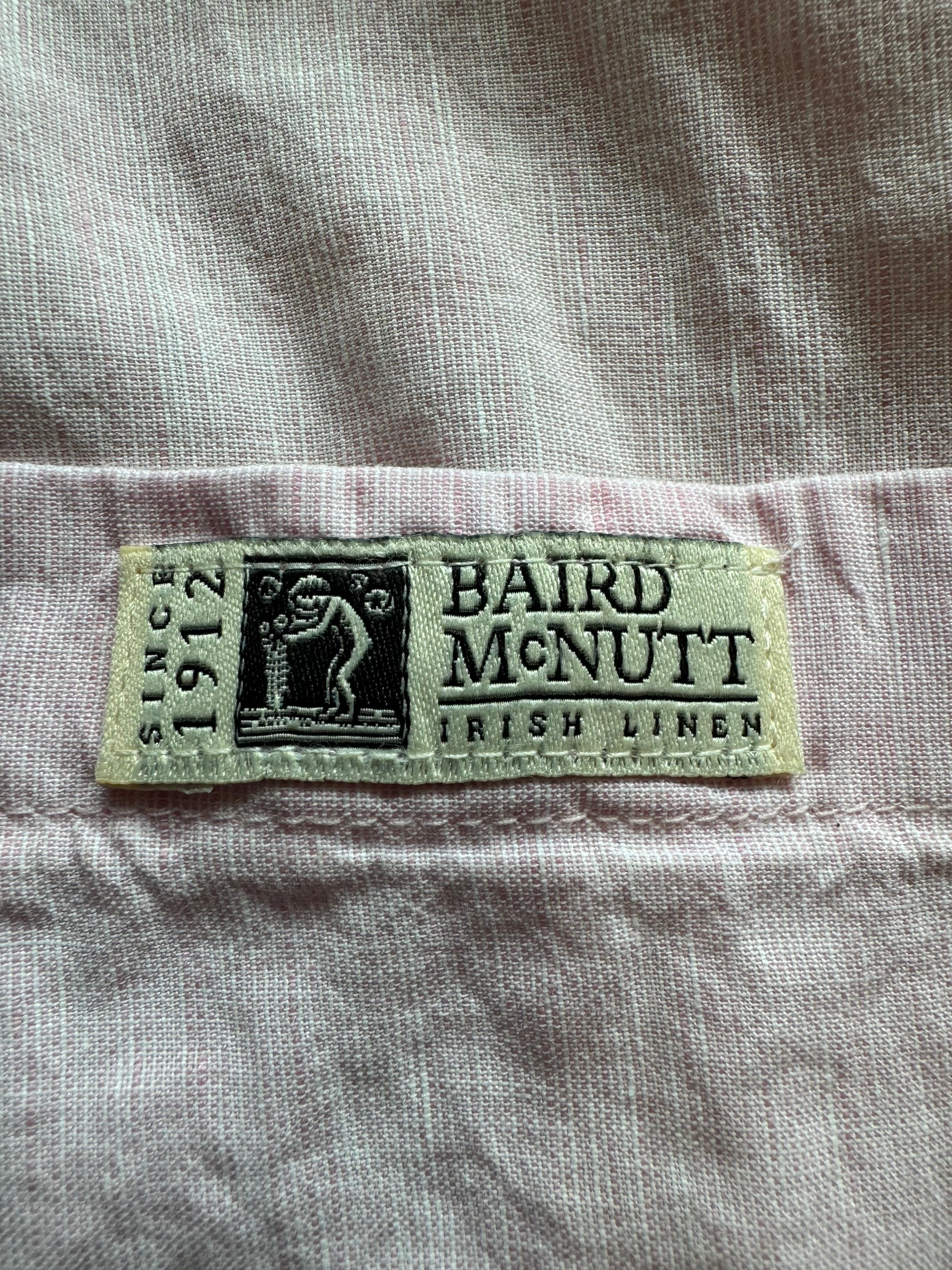 SOLD JCrew Pink Linen Shirt Mens Large