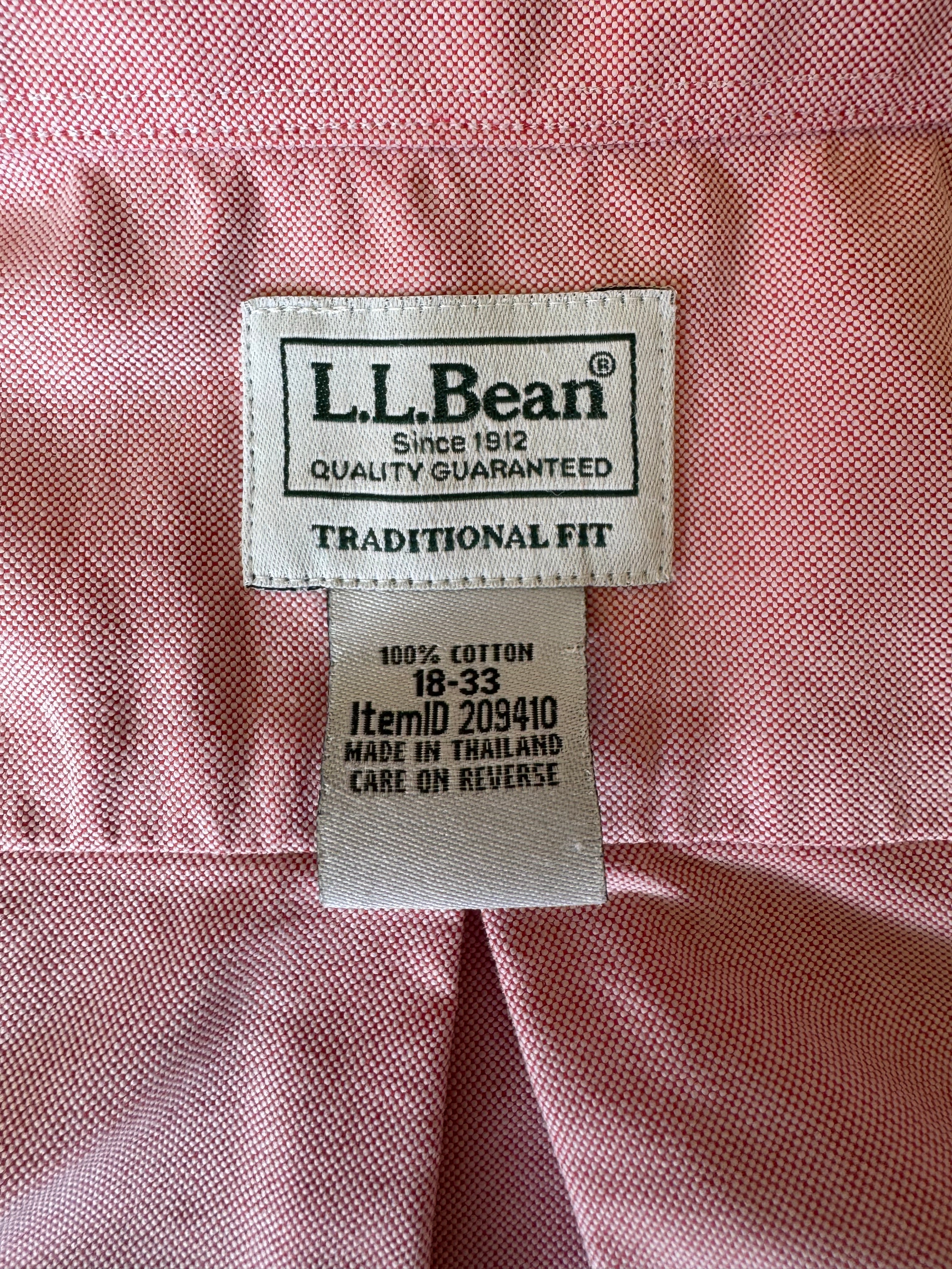 SOLD Daphne - LL Bean Upcycled Mens Ruffle Collar Shirt - pink Chambray - Size Medium/Large