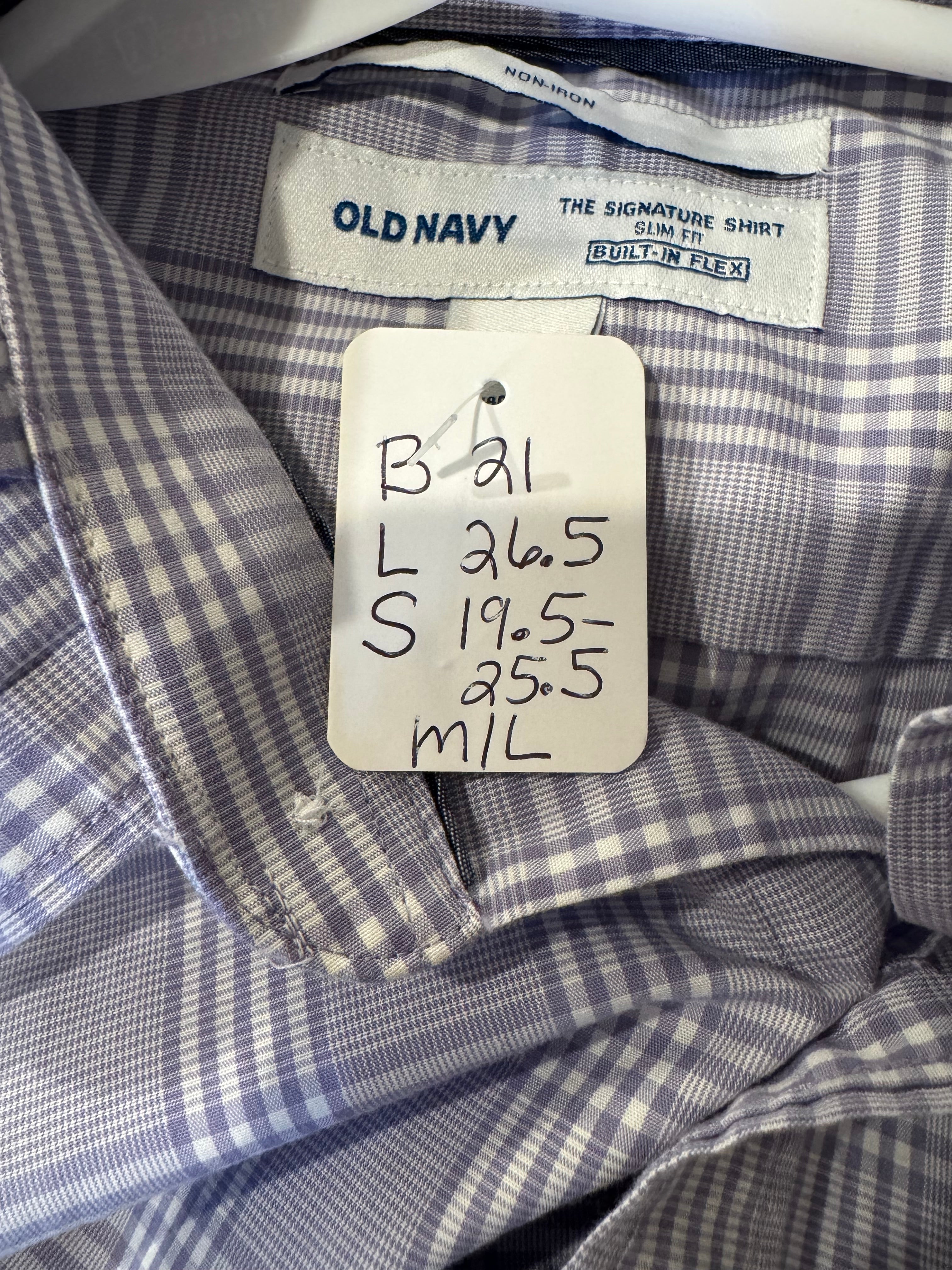 SOLD Kate - Upcycled Mens Ruffle Collar Shirt - lavender plaid - Size Medium/Large