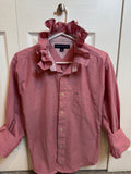 SOLD Kelly - Tommy Hilfiger Upcycled Mens Ruffle Collar Shirt - Pink Chambray - Size Large