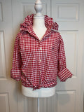 SOLD Taylor - Polo Ralph Lauren Upcycled Mens Ruffle Collar Shirt - Red Gingham - Size Large
