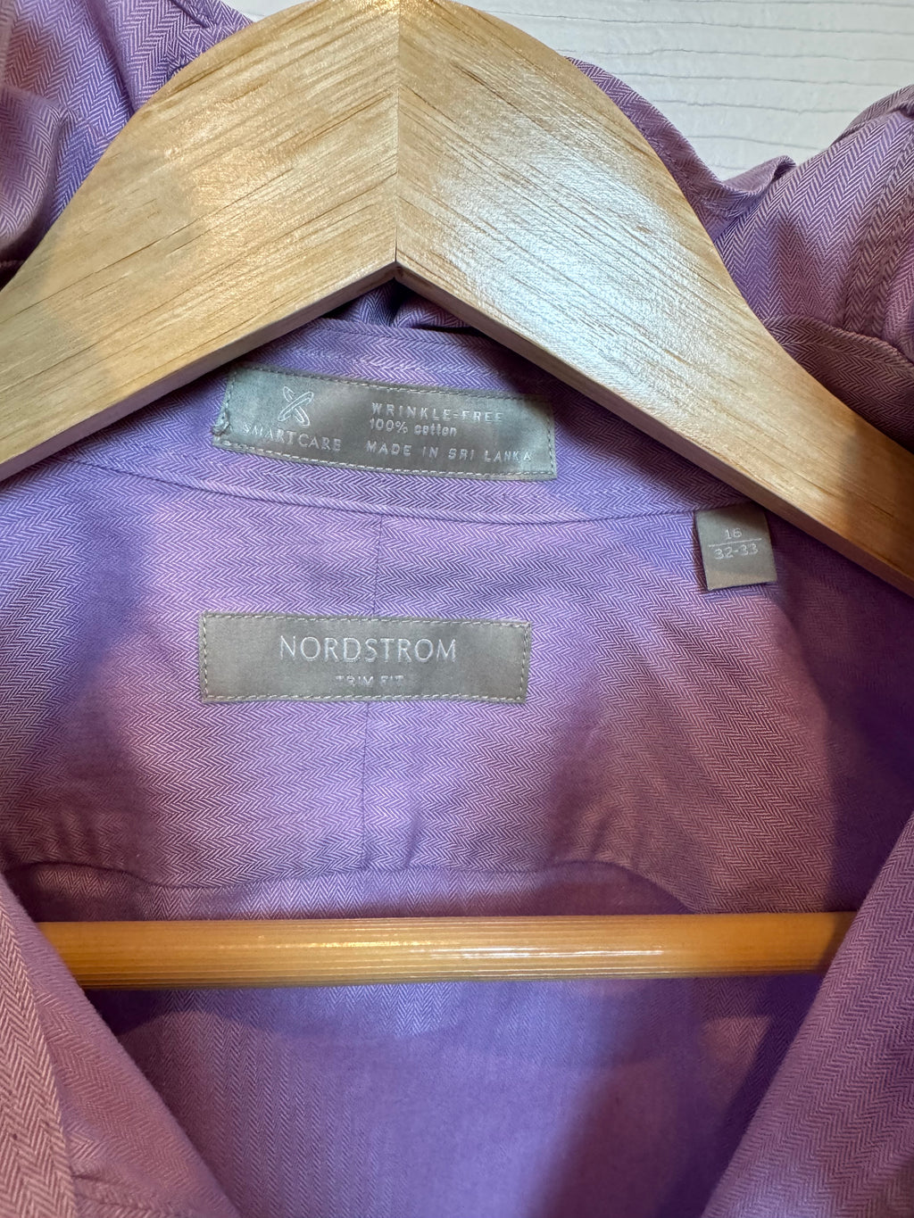 SOLD Talia - Nordstrom Upcycled Mens Ruffle Collar Shirt - lavender - Size Large/XL