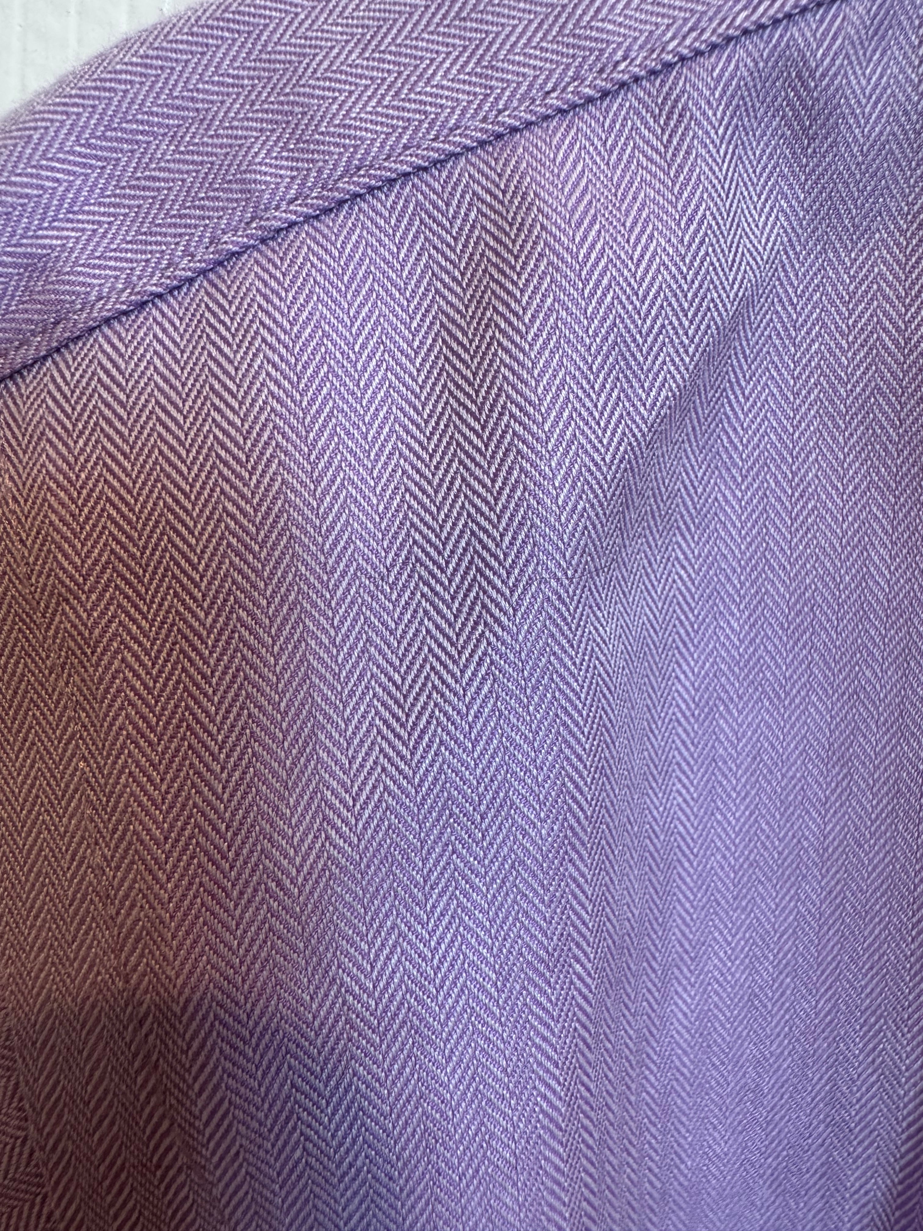 SOLD Talia - Nordstrom Upcycled Mens Ruffle Collar Shirt - lavender - Size Large/XL