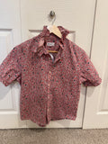 Millie - Gap Brand New Mens Ruffle Collar Shirt - Short Sleeve -Pink Floral - Medium