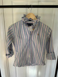 Ralph Lauren - Pastel Stripes - Long  Sleeve - Ruffle Collar - Size XS/Small