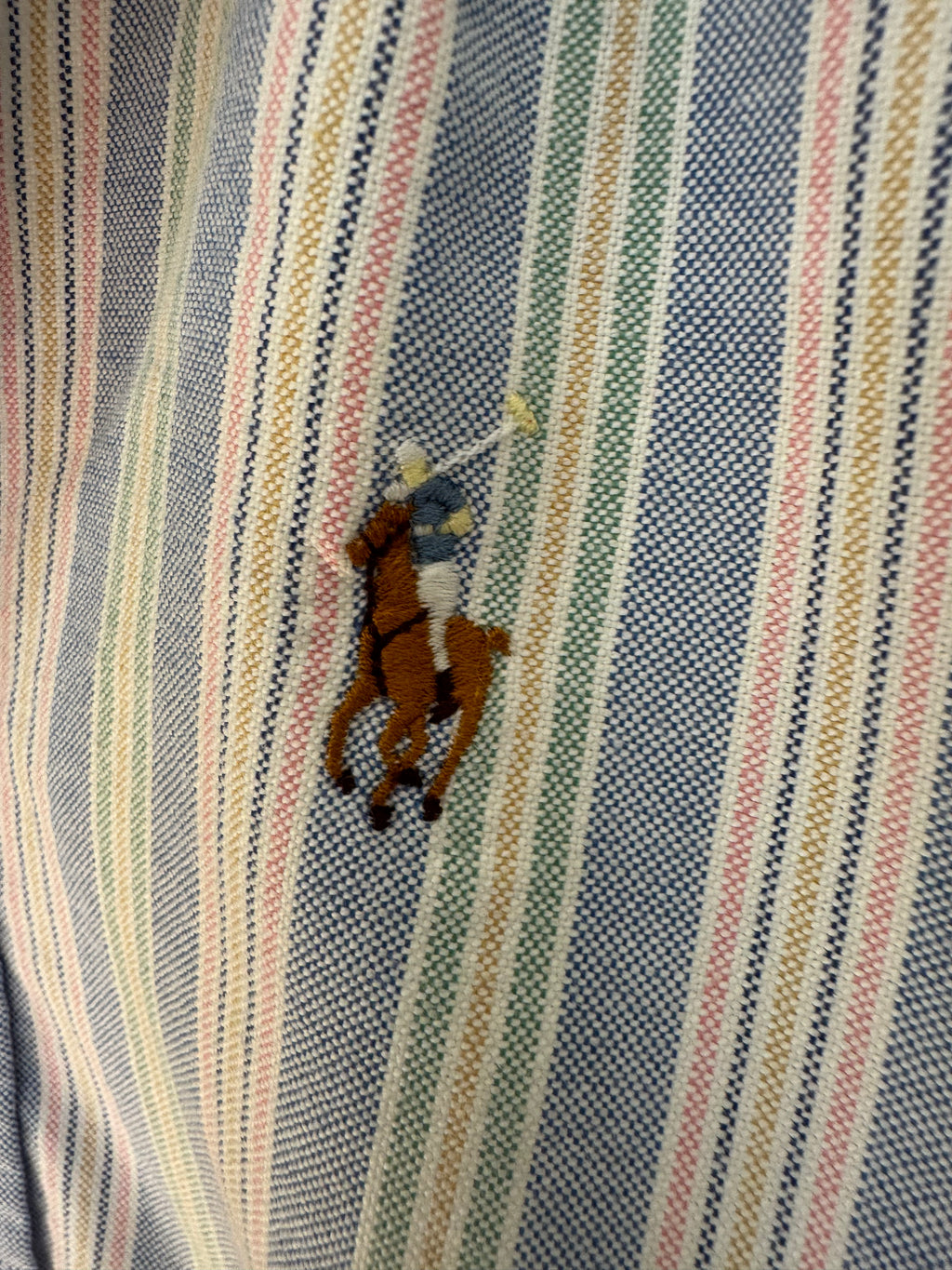 Ralph Lauren - Pastel Stripes - Long  Sleeve - Ruffle Collar - Size XS/Small