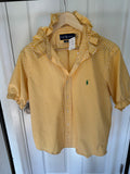 Ralph Lauren - yellow gingham - Short Sleeve - Ruffle Collar - Size Medium/Large