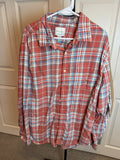 American Eagle Mens XL Peach Plaid Flannel Shirt