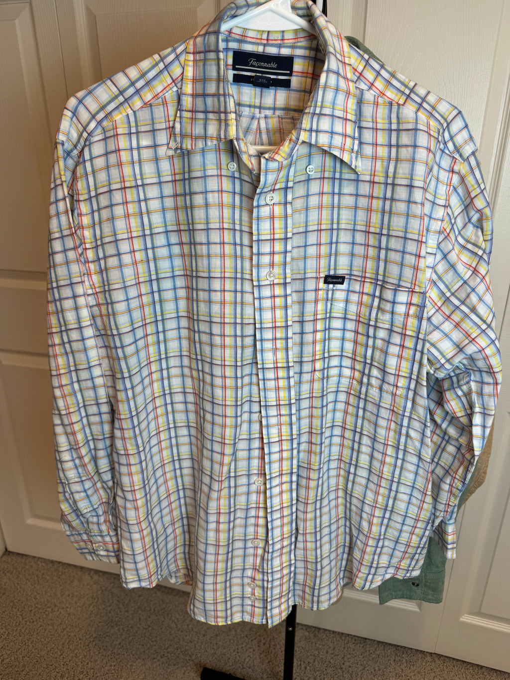 Facanable Mens Medium Multi Color Linen Shirt