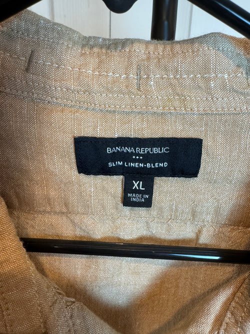 Banana Republic Mens XL Tan Linen Shirt
