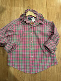 Ralph Lauren - Pink Plaid - Long Sleeve - Ruffle Collar - Size Medium/ Large