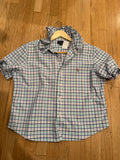 Ralph Lauren - Pastel Plaid - Short  Sleeve - Ruffle Collar - Size M/L