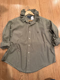 Ralph Lauren - PSmall Green Gingham - Long Sleeve - Ruffle Collar - Size XL