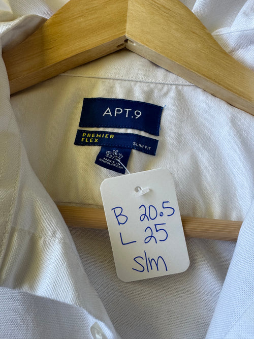 Basics - Apt 9 Reworked Men’s Shirt with Ruffle Collar White Women’s Size Small/Medium