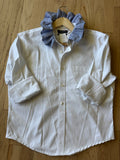 Basics - Nordstrom Reworked Men’s Shirt with Ruffle Collar White with Striped Collar Women’s Size Medium
