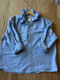 Basics - H&M Reworked Men’s Shirt with Ruffle Collar Chambray Women’s Size Large/XL