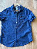 Basics - Calvin Klein Reworked Men’s Shirt with Gathered Short Sleeves Chambray Women’s Size Medium