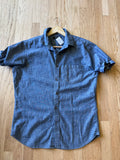 Basics - Banana Republic Reworked Men’s Shirt with Gathered Short Sleeves Chambray Women’s Size Large