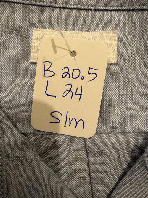 Basics - Brand New Gap Reworked Men’s Shirt with Ruffle Collar Chambray Women’s Size Small/Medium