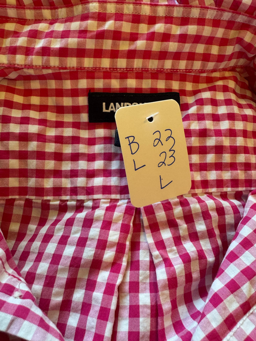 Gingham - Reworked Mens Dress shirts with ruffle Collar - Pink Seersucker - Size Large