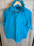 Ralph Lauren - Turquoise - Short Sleeve - Ruffle Collar - Medium/Large