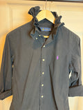 Ralph Lauren - Black - Long Sleeve - Ruffle Collar - Medium