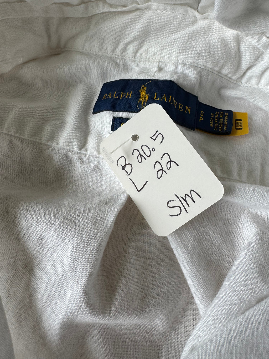 Ralph Lauren - White - Short Sleeve - Ruffle Collar - Size Small/Medium
