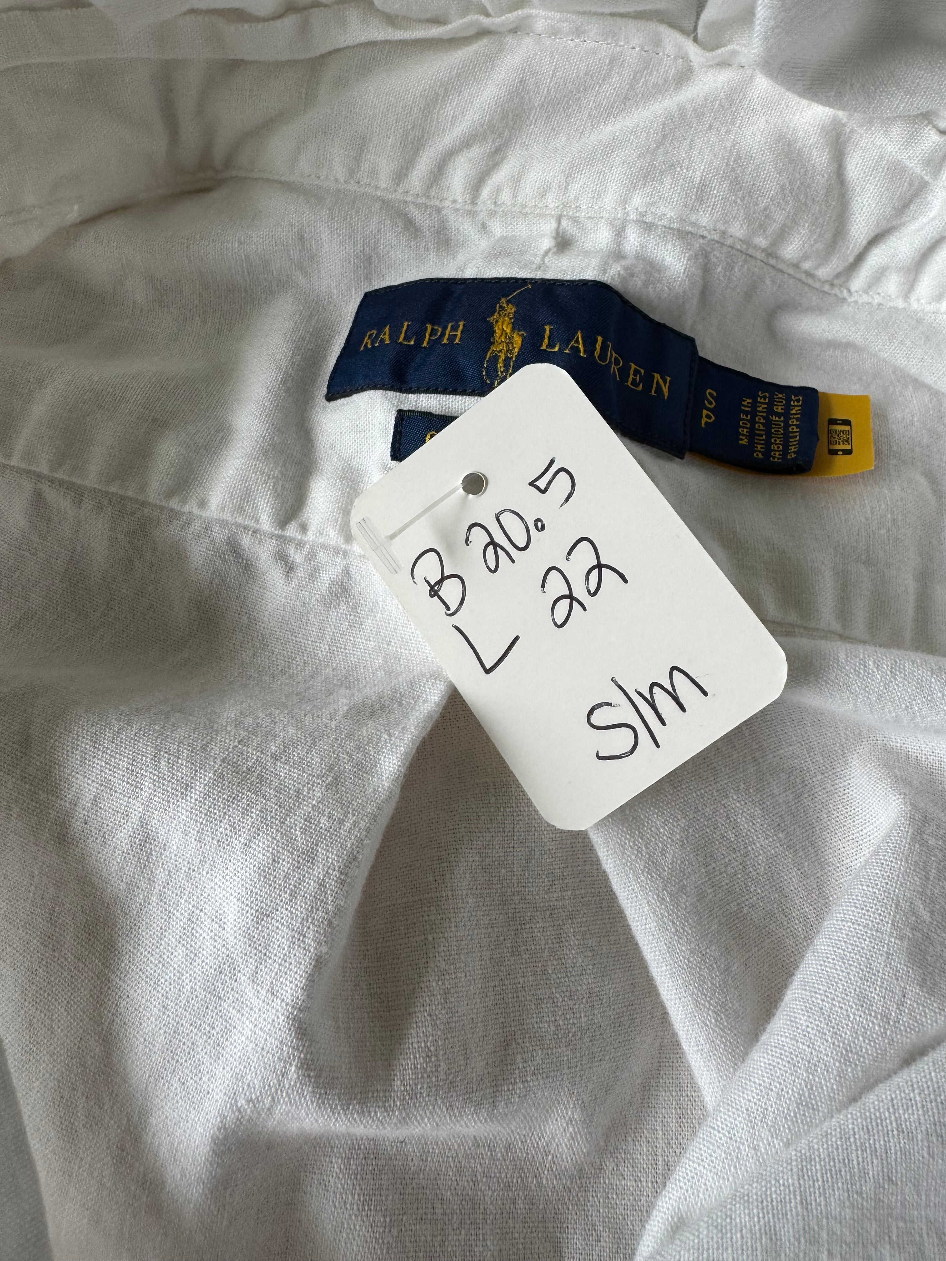 Ralph Lauren - White - Short Sleeve - Ruffle Collar - Size Small/Medium