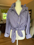 Stripes - Purple Stripes Ruffle Shirt Size Large/X Large