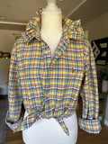 Ralph Lauren - Yellow Plaid -Long Sleeve - Ruffle Collar - Medium