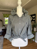 Ralph Lauren - Green Plaid - Long Sleeve - Ruffle Collar - Large/XL