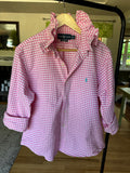 Ralph Lauren - Pink Gingham - Long Sleeve - Size Large