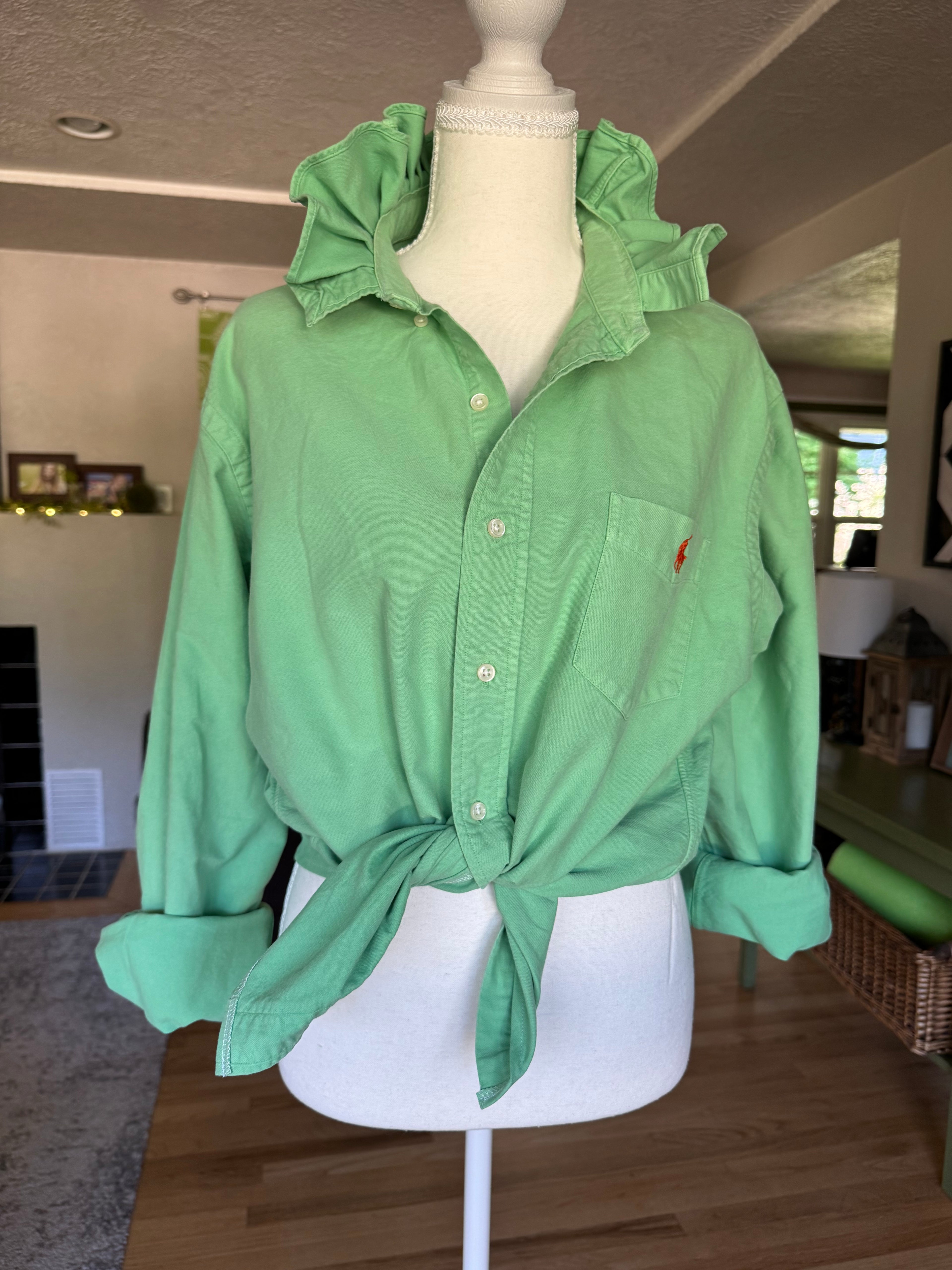 Ralph Lauren - Solid Green- Long Sleeve - Size Large