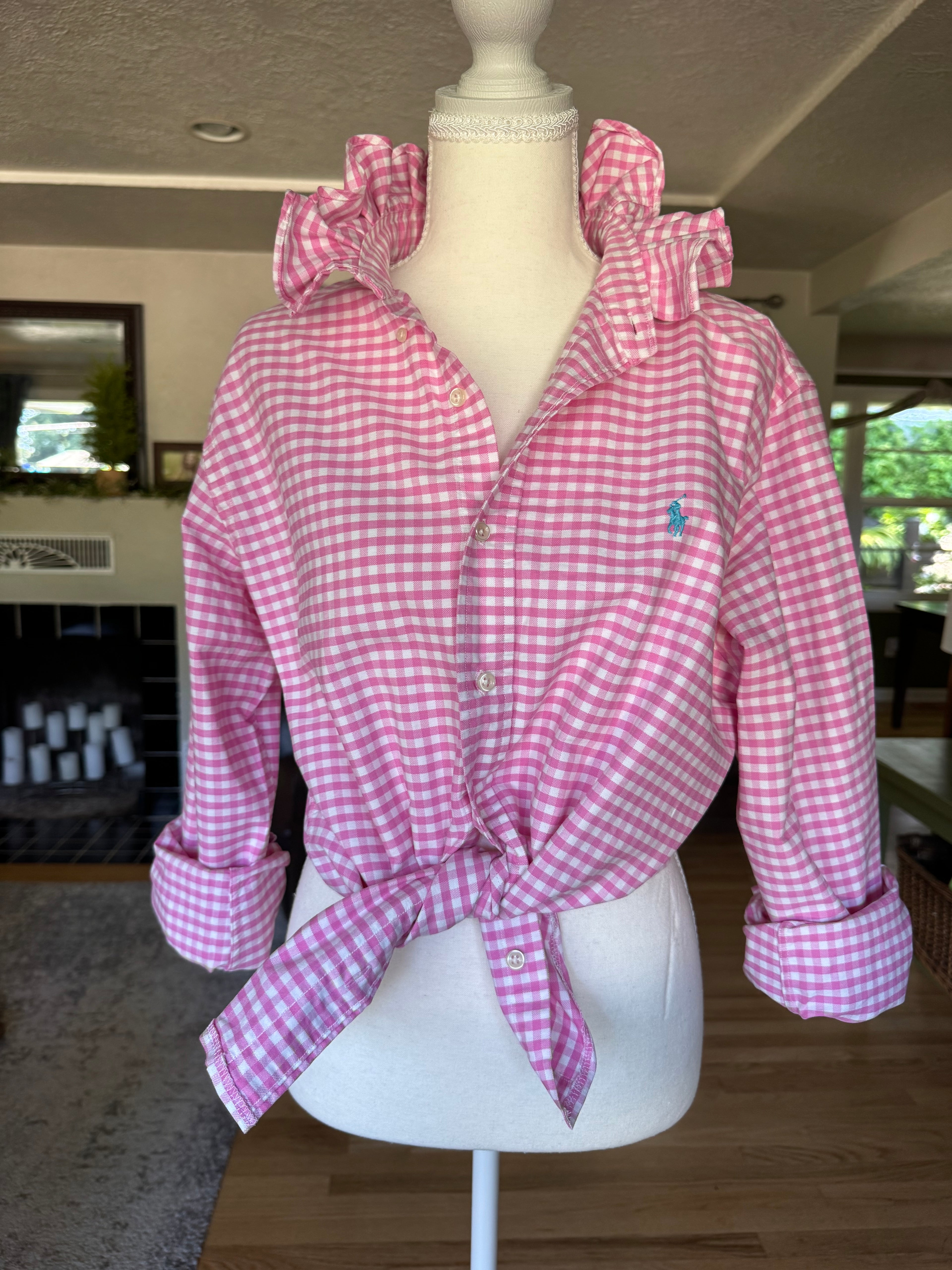 Ralph Lauren - Pink Gingham - Long Sleeve - Size Large