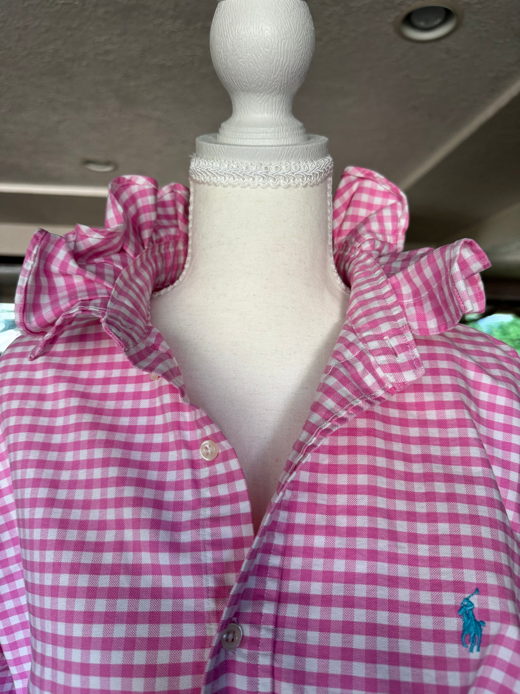 Ralph Lauren - Pink Gingham - Long Sleeve - Size Large