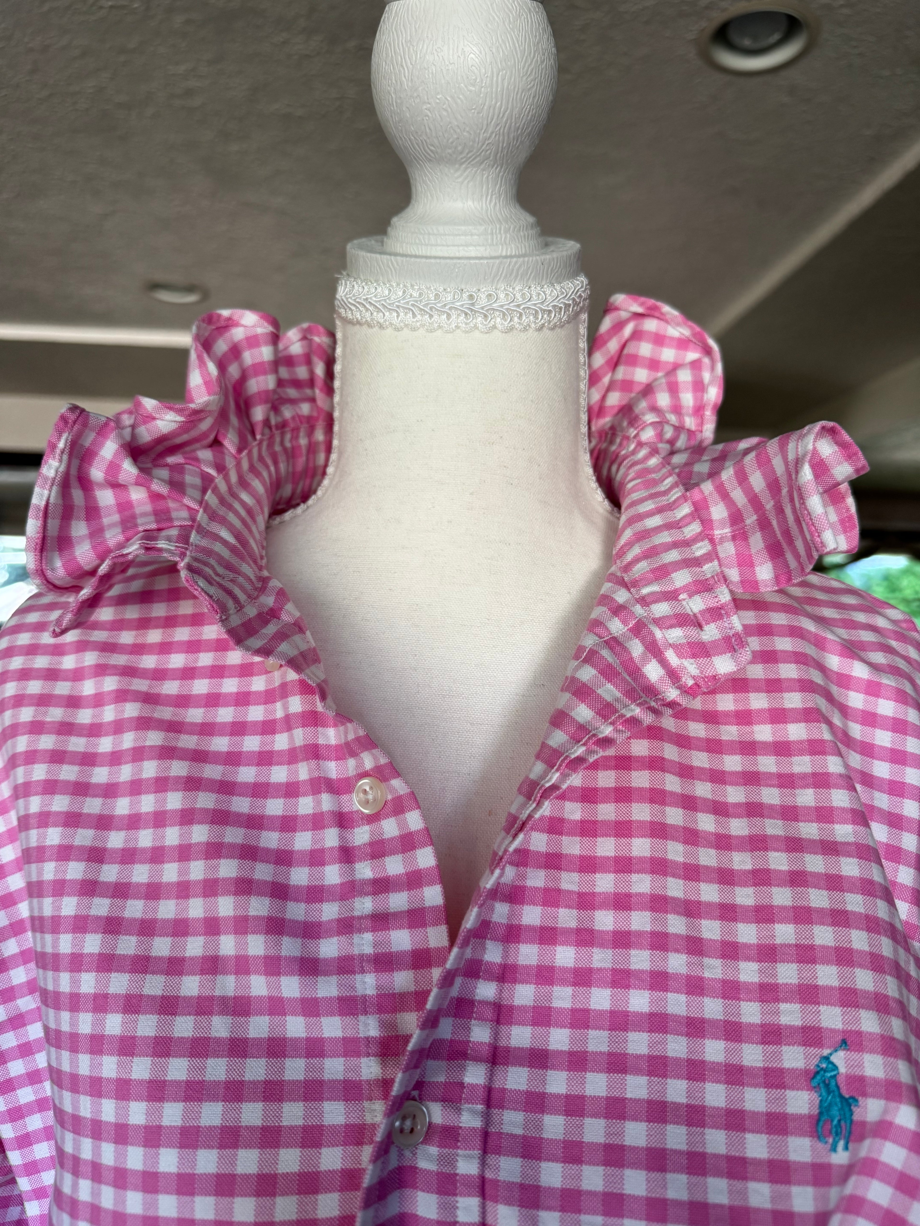 Ralph Lauren - Pink Gingham - Long Sleeve - Size Large
