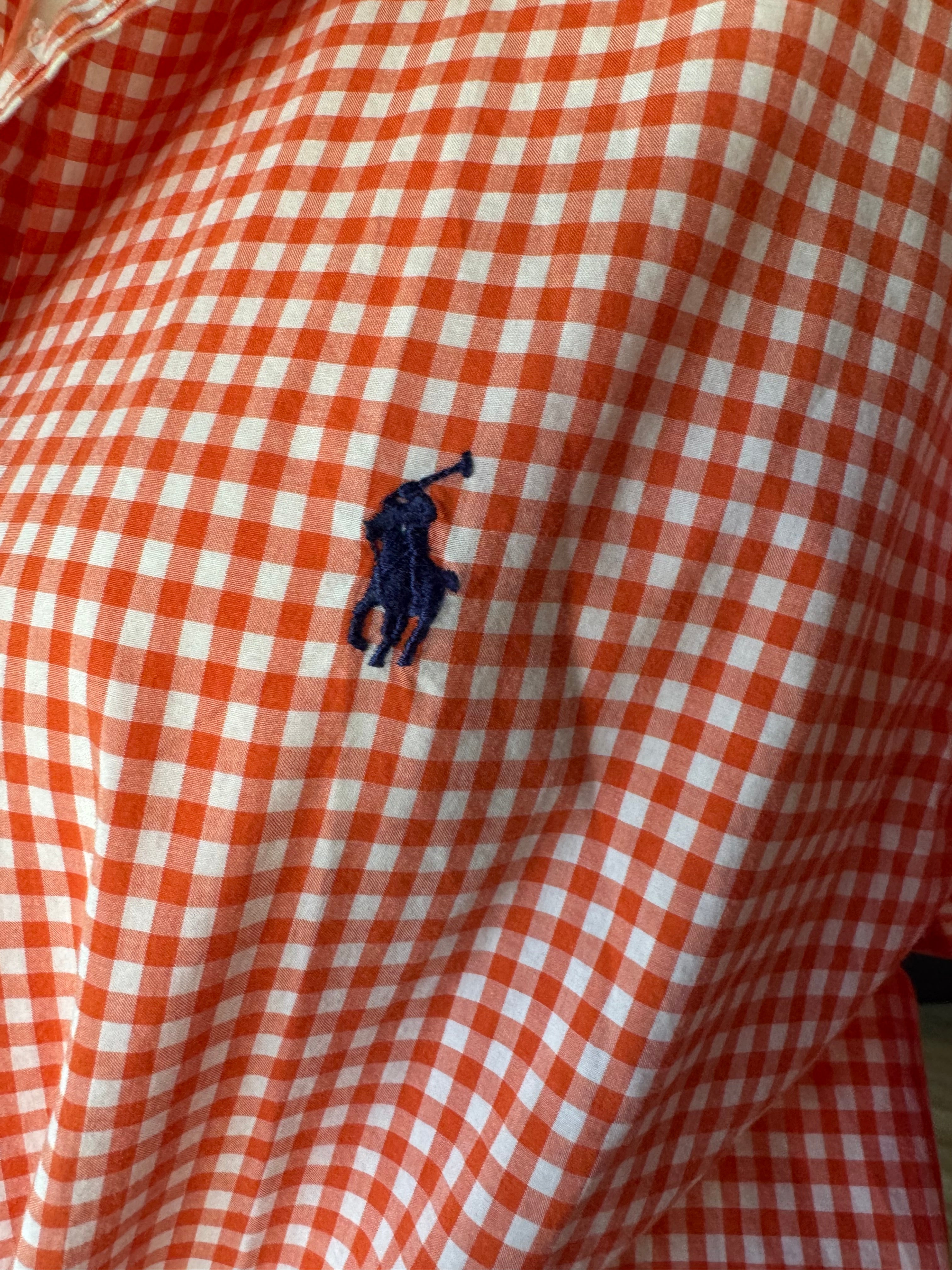 Ralph Lauren - Orange Gingham - Long Sleeve - Size Large