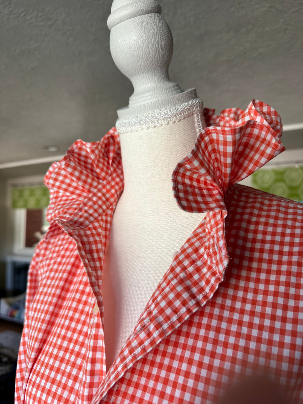 Ralph Lauren - Orange Gingham - Long Sleeve - Size Large