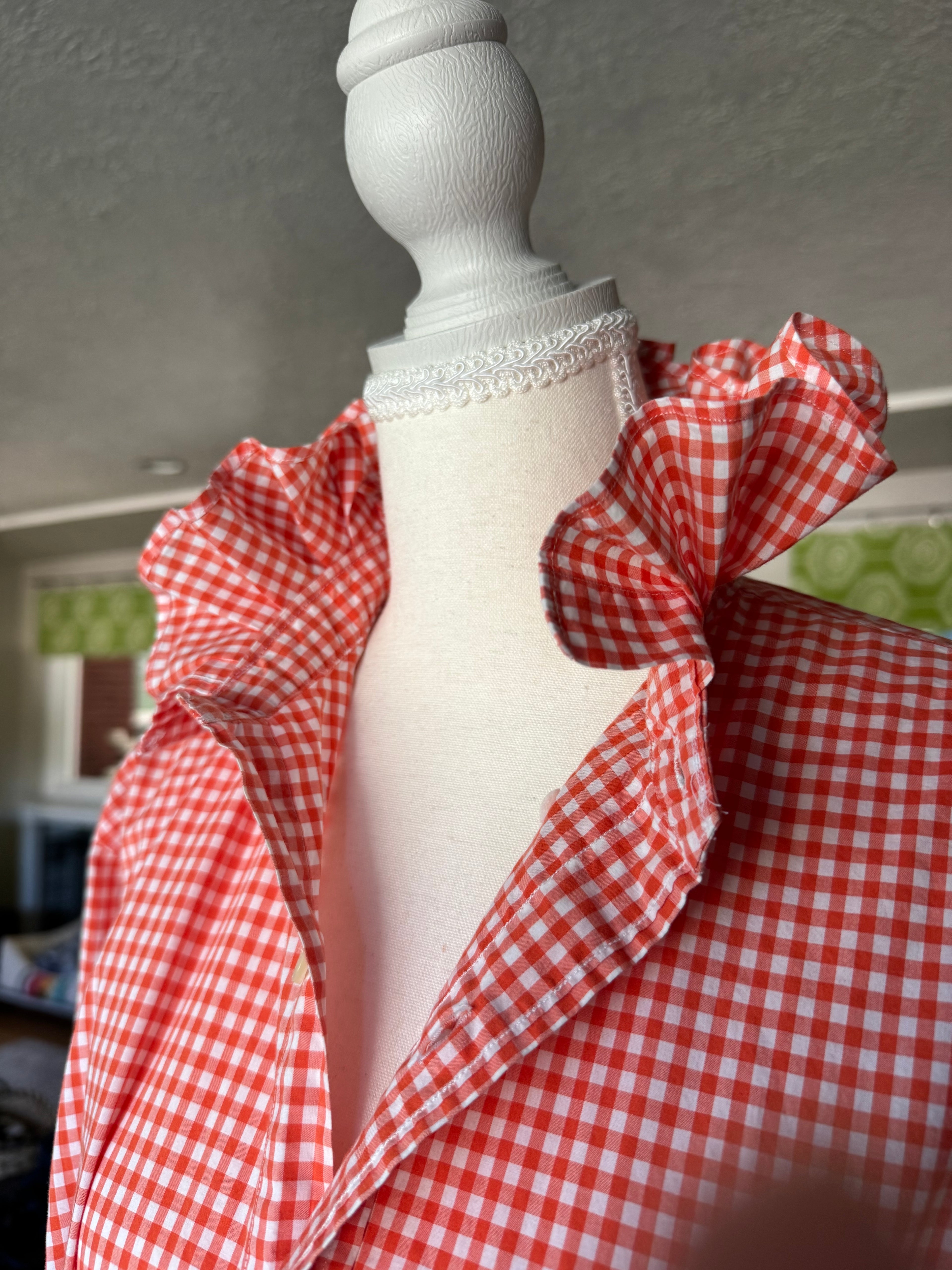 Ralph Lauren - Orange Gingham - Long Sleeve - Size Large