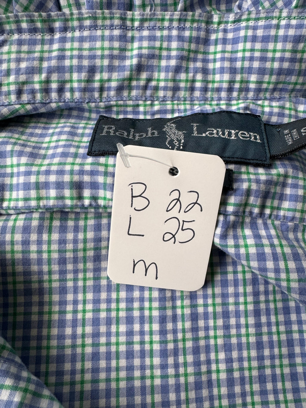 Ralph Lauren -Purple/Blue Plaid - Short Sleeve - Size Medium