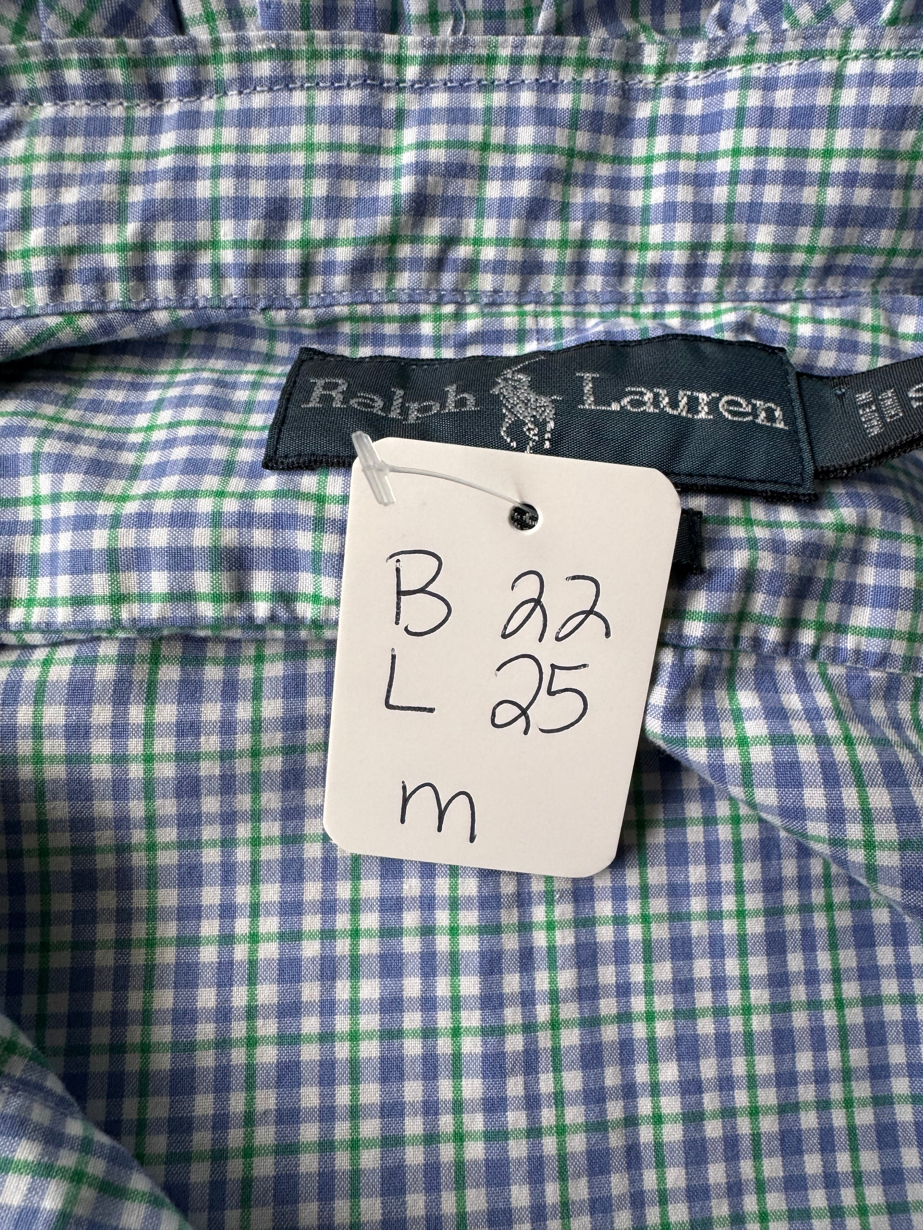 Ralph Lauren -Purple/Blue Plaid - Short Sleeve - Size Medium