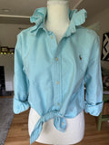 Ralph Lauren -Solid Turquoise - Long Sleeve - Size Medium