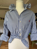 Ralph Lauren -Navy Stripes - Long Sleeve - Size Medium