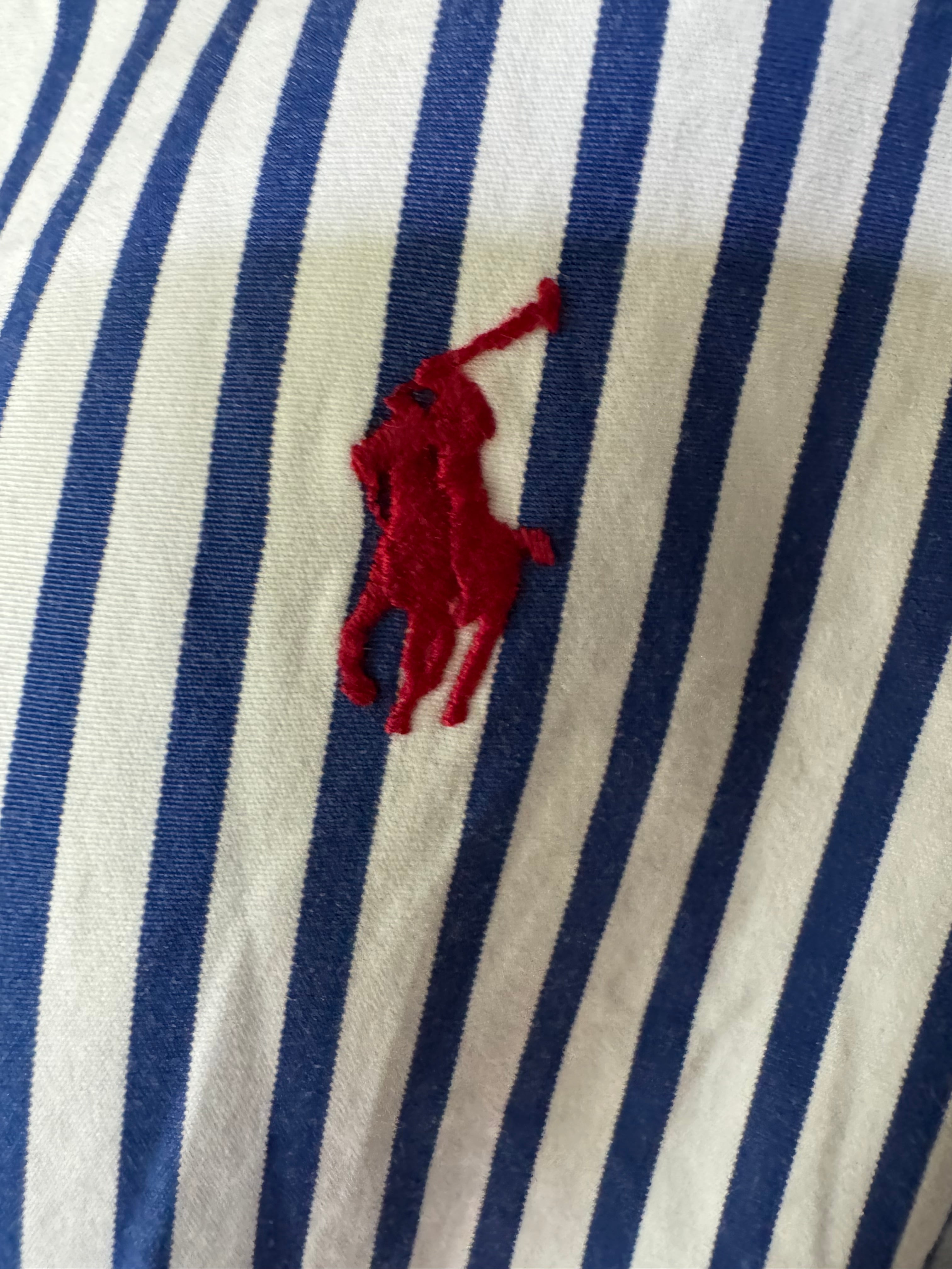 Ralph Lauren -Navy Stripes - Long Sleeve - Size Medium
