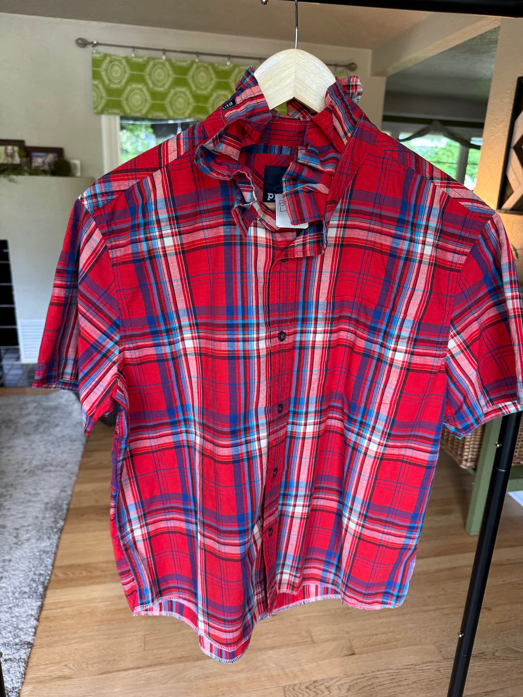 Red, White, Blue (denim too) - Prana - Red Short Sleeve Size Large