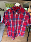Red, White, Blue (denim too) - Prana - Red Short Sleeve Size Large